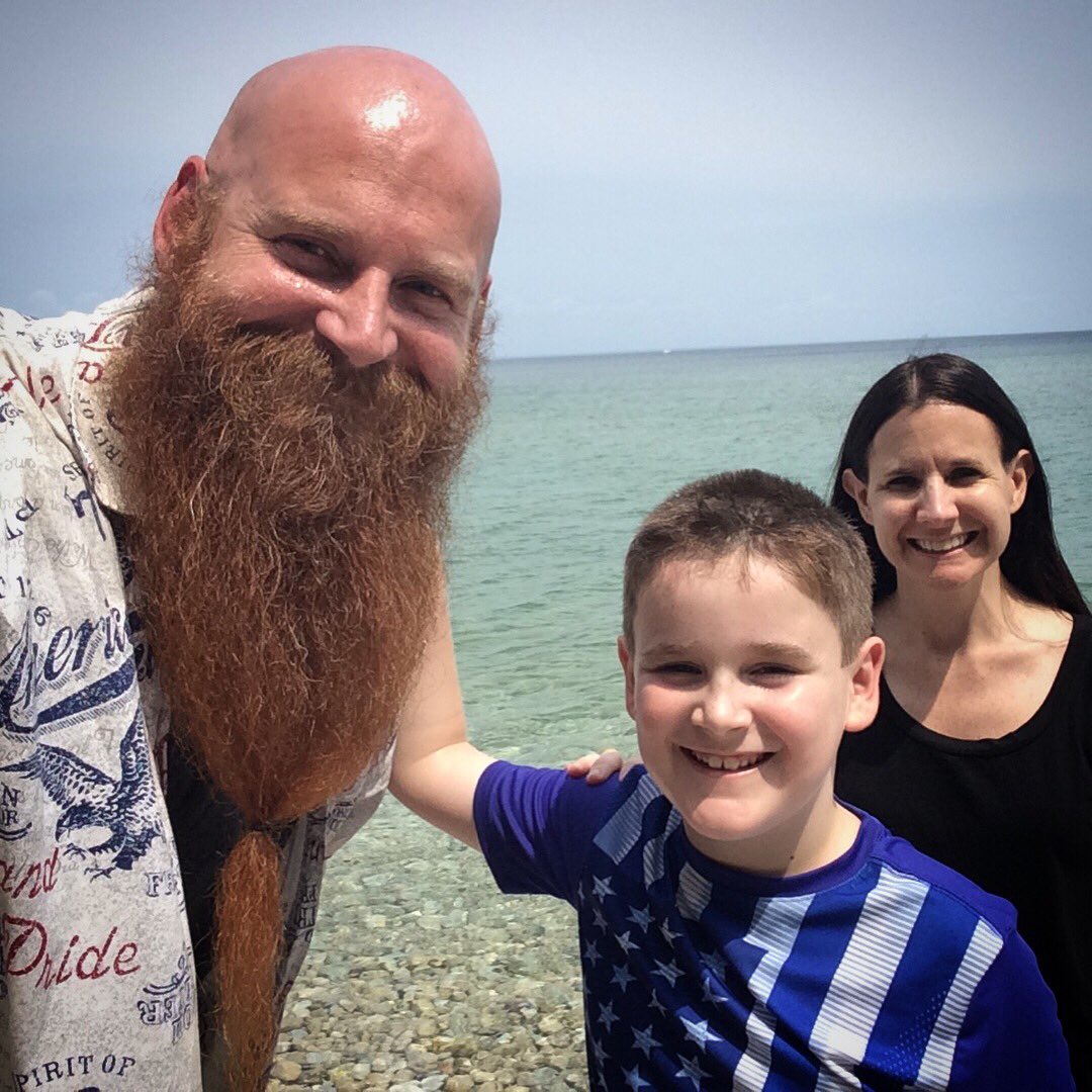 PresidentBeard's tweet photo. Biked the 8 miles around Mackinac Island with this guy in tow! Scenic and as beautiful as ever! #HartnellSummer @mackinacisle #BikedIt https://t.co/UrlY8ZDzBD