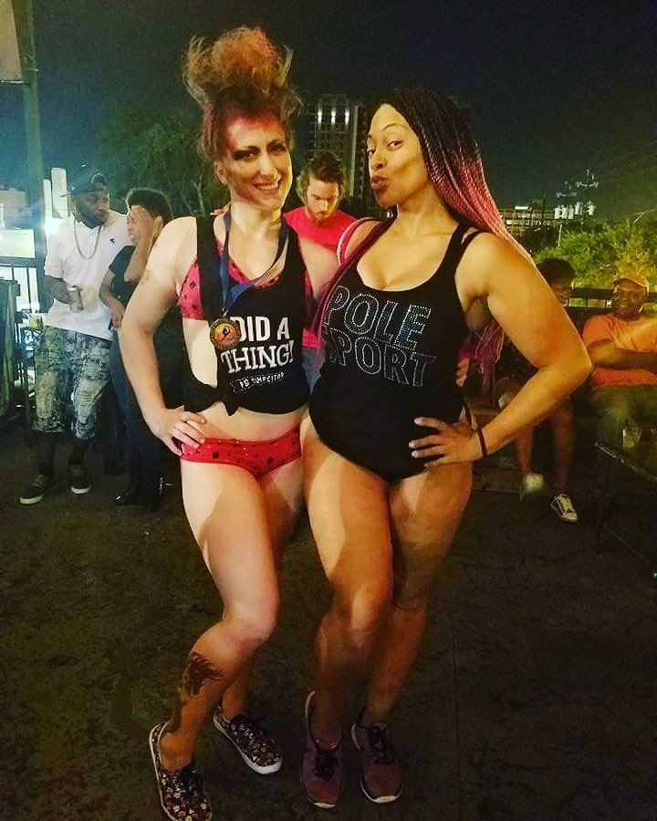 PoleForYourSoul's tweet photo. Celebrating the ever so beautiful @oliveavira at The Nines after she #slayed at @PoleSportOrg #PSO2017 yesterday! https://t.co/PhQe41jJrK