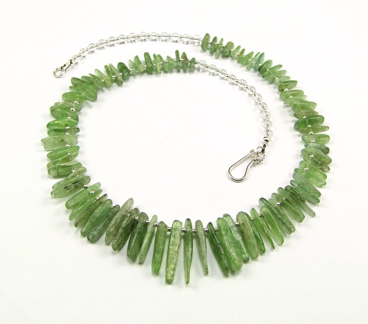 Green Kyanite &amp; Sterling Silver Necklace etsy.me/2sr0LVM kyanitenecklace #greenkyanite #kyanite <a href="/thesilverbear/">Augie</a>
