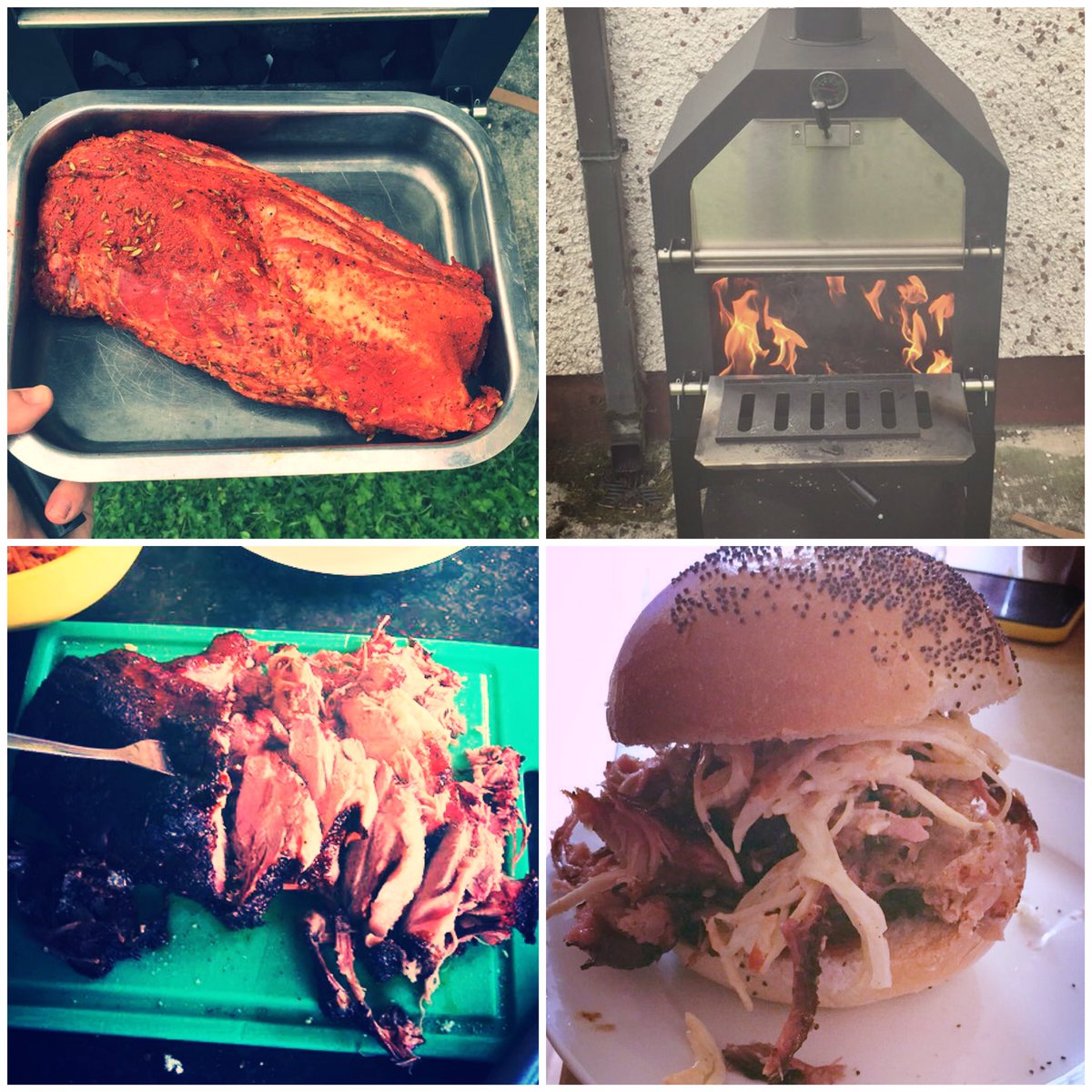 PignBird's tweet photo. Five hour smoked shoulder of pork served in a crispy bap with a crunchy coleslaw salad. 😍 https://t.co/3DrHQaPnkY
