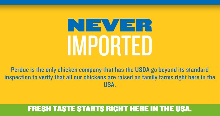 DeeDubbyah's tweet photo. From @PerdueChicken you will only get domestic chicken - never imported meat. #Promotion #PerdueCrew - https://t.co/BzYBcuLDLA https://t.co/UYu6TKMqJ4