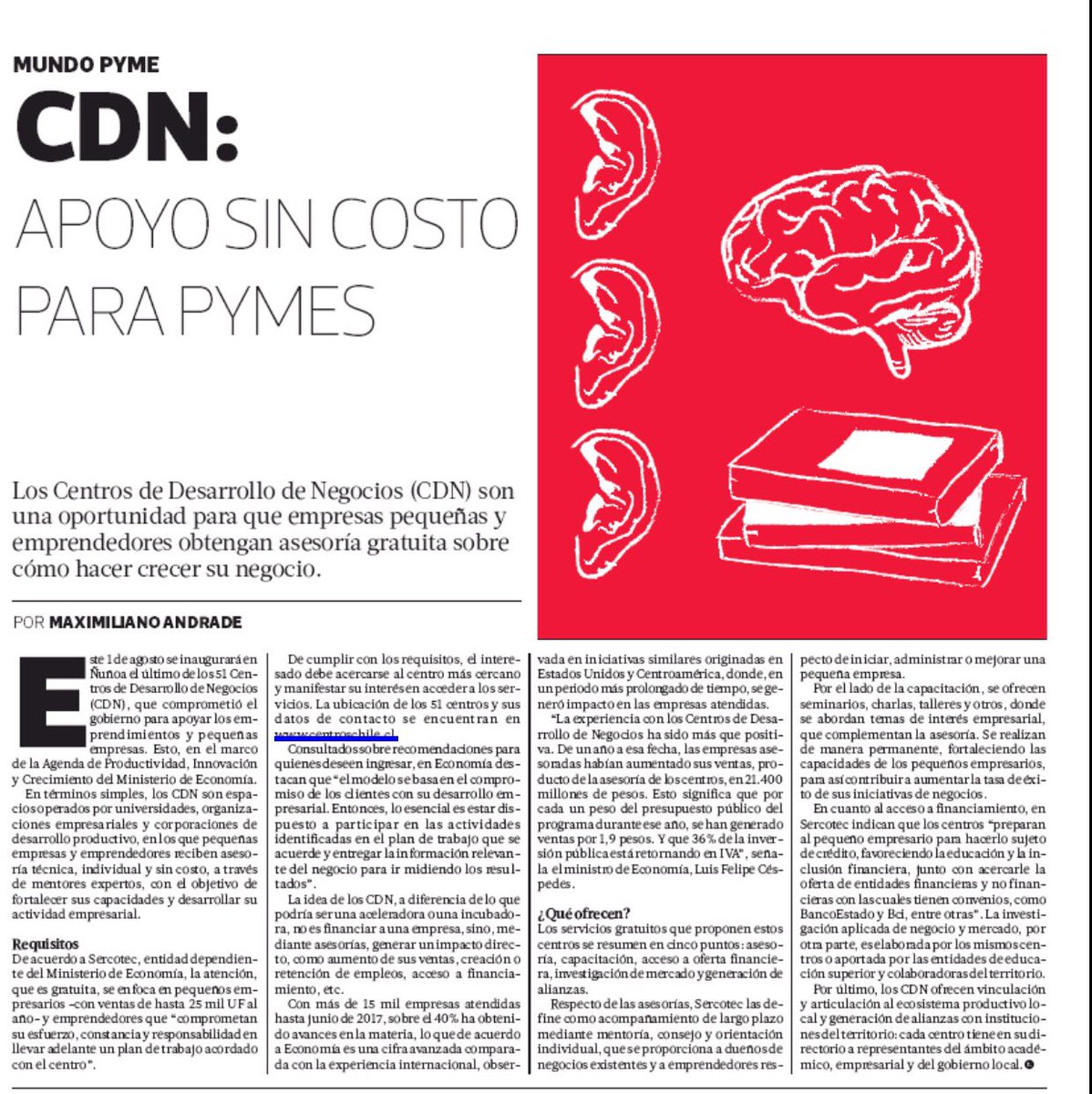SolArredondoL's tweet photo. Hoy en  @latercera info sobre CDN. 1/8 se inaugura último CDN en #Ñuñoa operado x @FundesDice Potente política pública de apoyo a mipes! https://t.co/JsMOTH3Afe