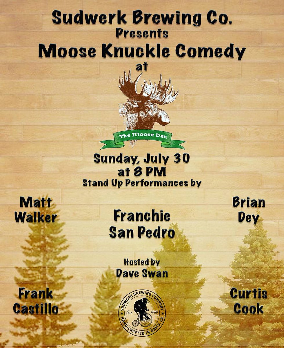 Themooseden's tweet photo. Standup comedy show tonight at my bar!! Sponsored by @sudwerkbrew and your host for this event @swanagram. https://t.co/9eEVbkrSs0