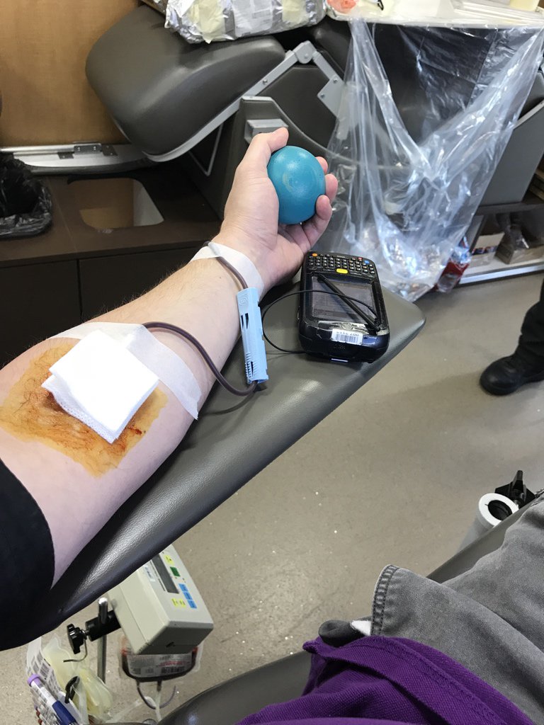 zdw's tweet photo. On the blood donation bus! https://t.co/9pdNxaNeGL