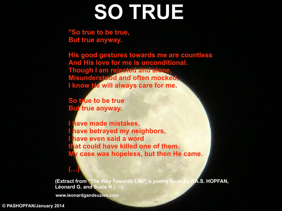 PASHOPFAN's tweet photo. Discover an extract of our #poems, "So #True", from our poetry #book "The Way Towards Life". #Shalom. #PASHOPFAN #TheWayTowardsLife https://t.co/t1CQD3KDFJ