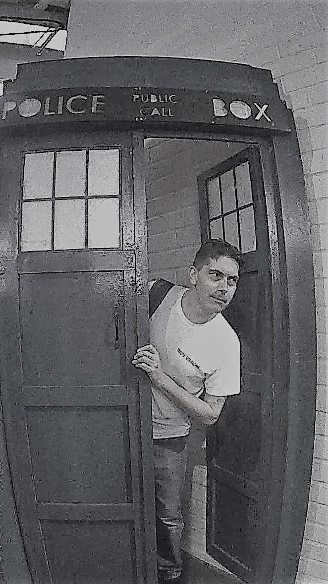 HotWampa's tweet photo. Dave stepped into the #LFCC2017 police box and vanished.... @Showmasters https://t.co/sxkKBLQ27n