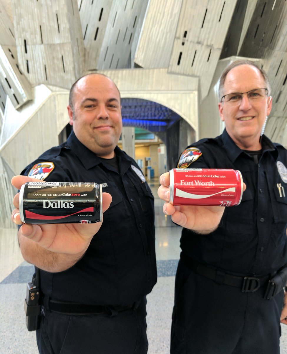 DFWAirport's tweet photo. The #ShareACoke Tour has arrived at #DFW! 
Stop by the kiosks at A13 and C27 to create your own personalized can. 
🗓Sun/Mon 12-8pm https://t.co/ffOeRN2ICd