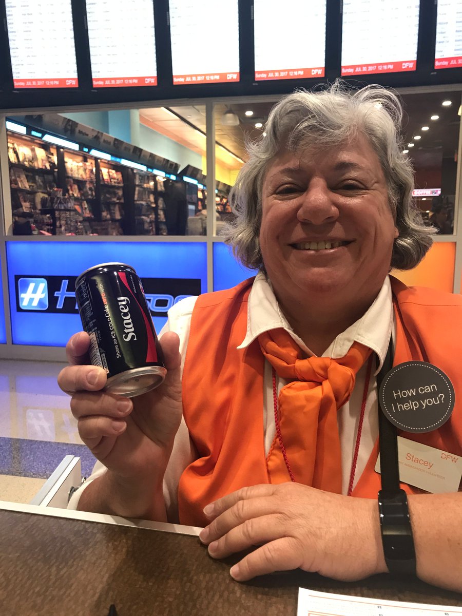 DFWAirport's tweet photo. The #ShareACoke Tour has arrived at #DFW! 
Stop by the kiosks at A13 and C27 to create your own personalized can. 
🗓Sun/Mon 12-8pm https://t.co/ffOeRN2ICd