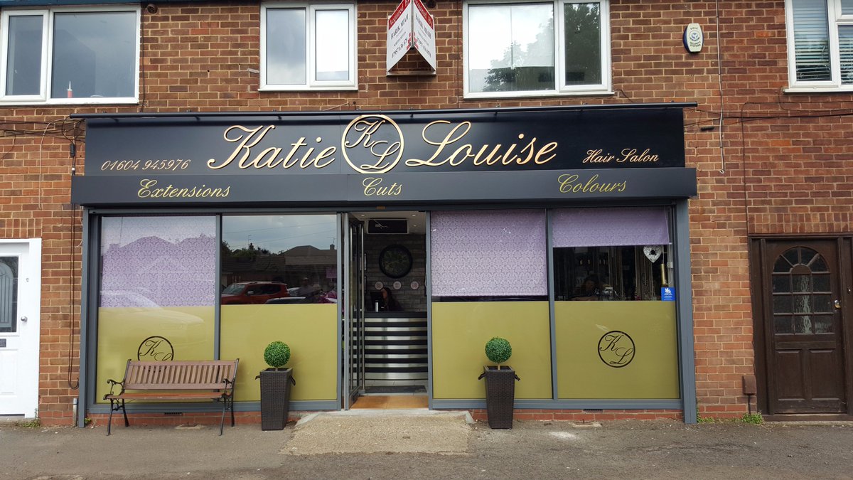 PrecisionSigns_'s tweet image. Smart new signage for Katie Louise Hair Salon in Northampton. #externalsignage #standoffletters #signs #graphics #northamptonshire #mk