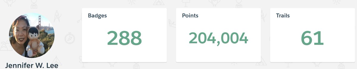jenwlee's tweet image. WooHoo, one away from clearing all new @trailhead content released.
#TrailheadAddict