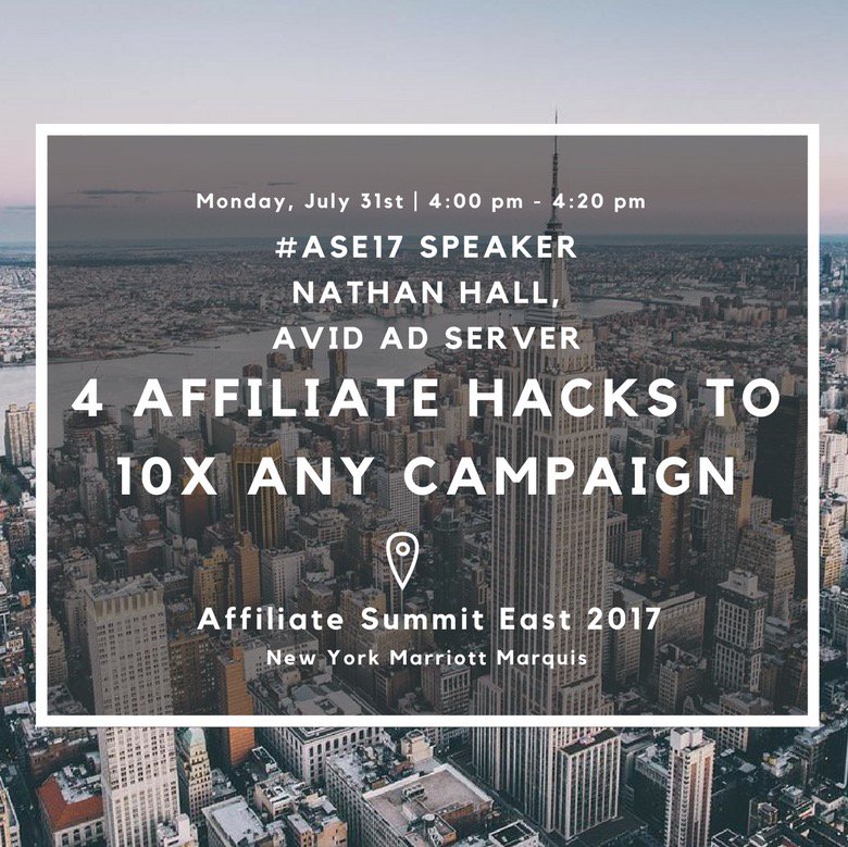 avidadserver's tweet photo. See everyone tomorrow at #DemoDay - listen to us break down the top 4 #affiliate hacks to take your campaigns to the next level! #ASE17 https://t.co/Beq98aGG60