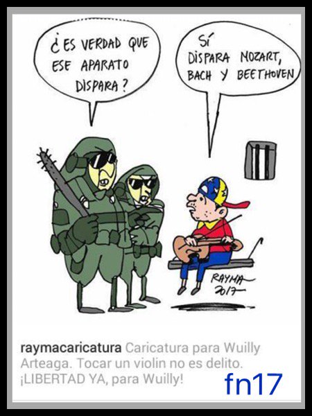 La música que emite el violín de Willy debe ser letal para sus conciencias!! #Venezuela #DictaduraEnVzla