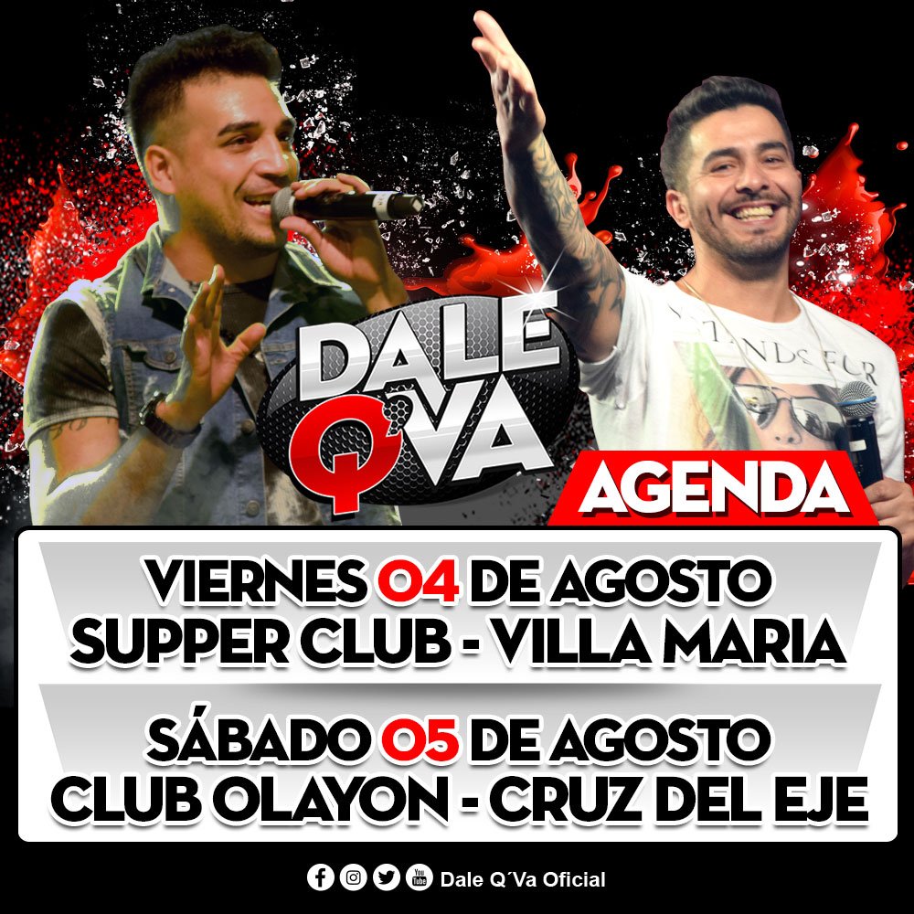 daleqvaoficial's tweet photo. Vamos por otra semana con todo el #CuartetoDQV
Viernes 04: #VillaMaria #SupperClub
Sábado 05: #CruzDelEje #ClubOlayon https://t.co/fBLAfvZMPb