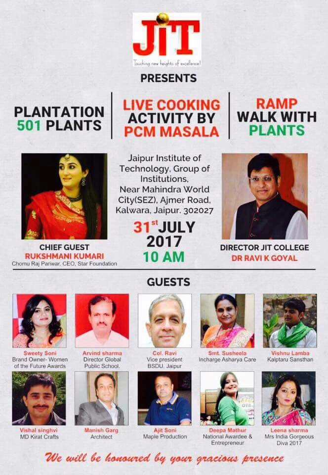 Looking forward to plant trees at the #JItcollege #Jaipur #GreenRajasthan @StarFoundn