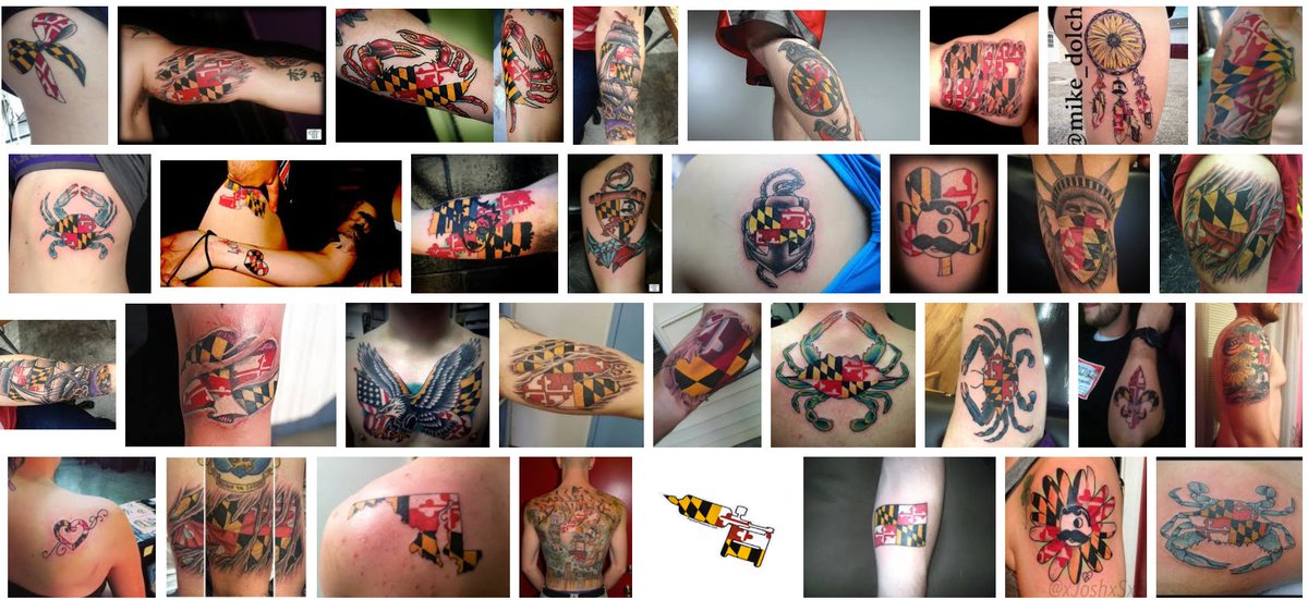 When I moved to Maryland, I was actually surprised. I'd never seen so much pride in a state flag before. SO MANY TATTOOS. #NOconfederate