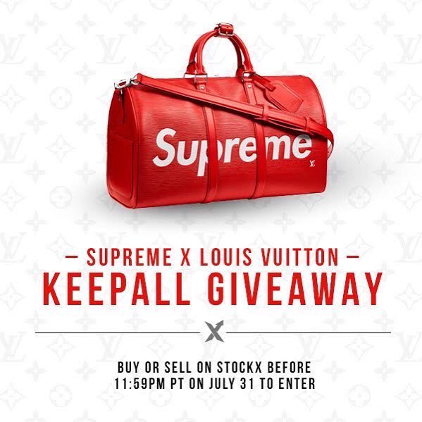 StockX on X: Louis Vuitton x Supreme Keepall. For free. Seriously.  Details:   / X