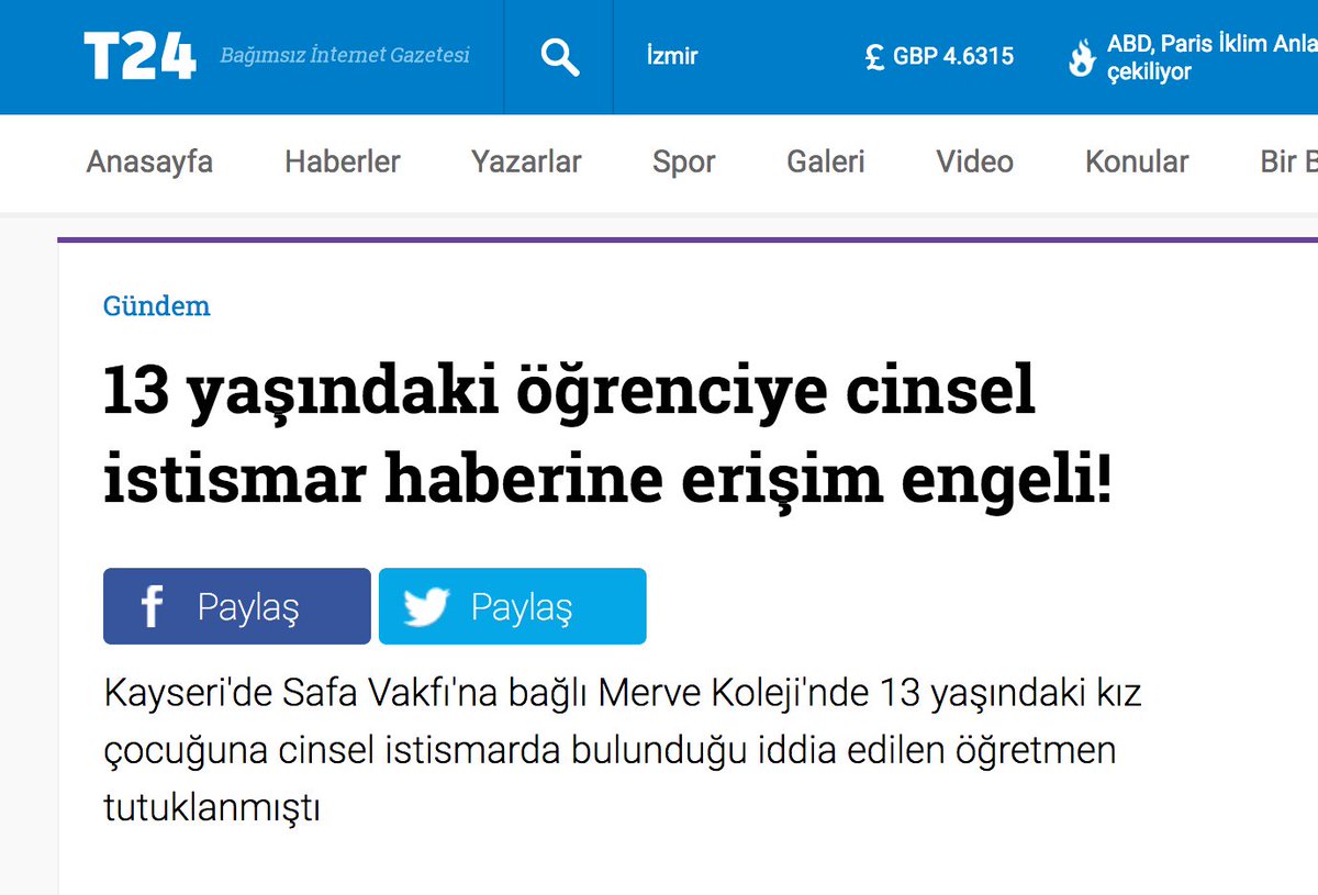 T24'ün "13 yaşındaki öğrenciye cinsel istismar haberine erişim engeli!" haberine de erişim engellenmiş: t24.com.tr/haber/13-yasin…