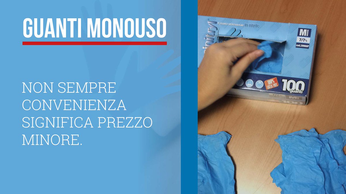 Bericahspa's tweet photo. Pensi ai guanti monouso e ti viene in mente il colore bianco? È normale, ma ti fa spendere più del necessario. https://t.co/JlvonZckwt https://t.co/8i08g80d1C