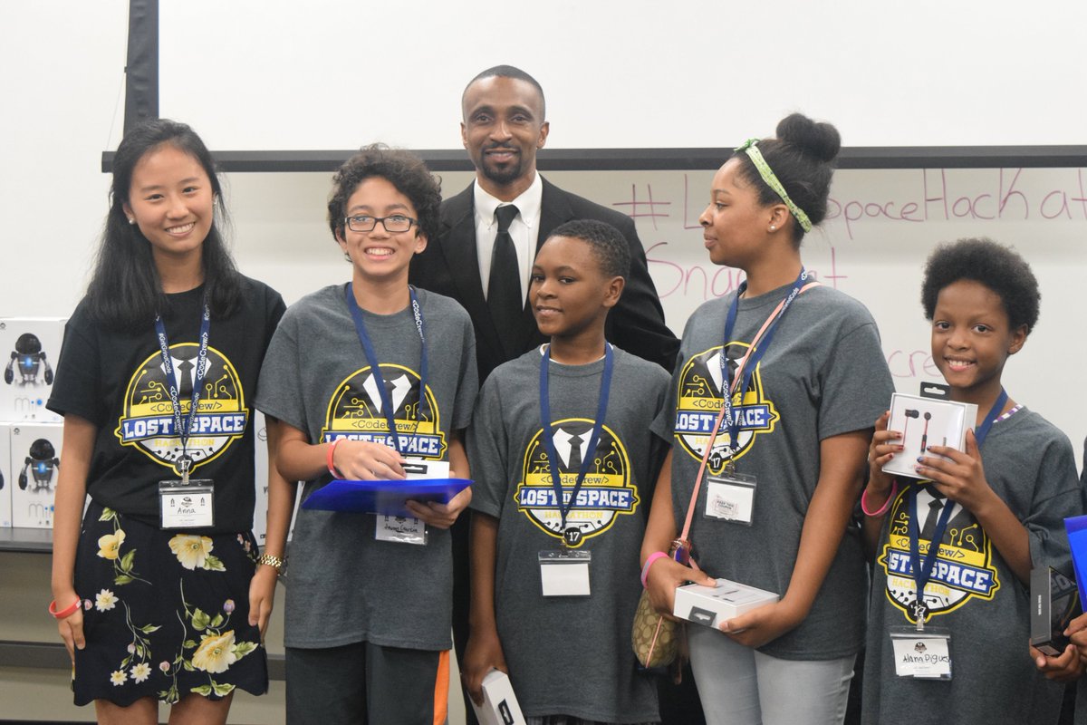 _CodeCrew's tweet photo. Our 1st, 2nd, and 3rd place winners of our #LostinSpaceHackathon We were blown away by everybody's creativity and hard work this weekend! https://t.co/5cyc2S8Bgz