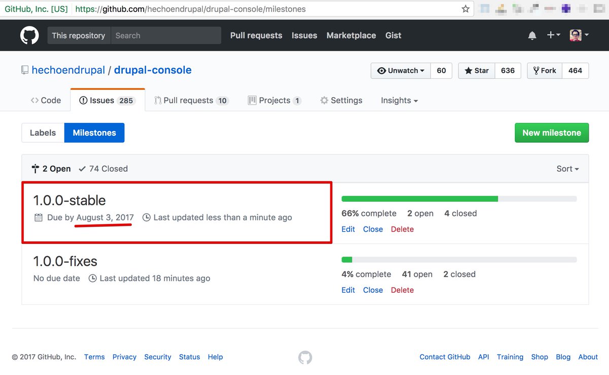 drupalconsole's tweet image. The #DrupalConsole 1.0.0-stable ETA is August the 3rd. Thank you for being part of the project. #Drupal8