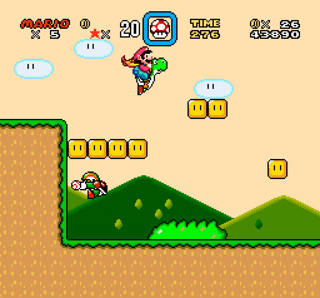 super mario world sprites mario on yoshi