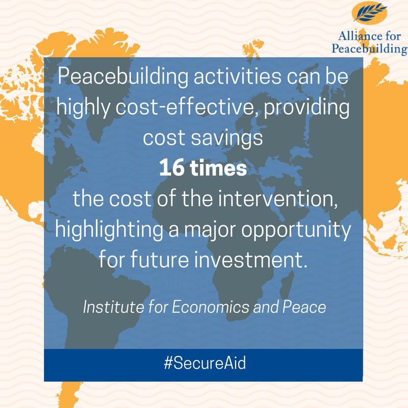 AfPeacebuilding's tweet photo. Choose the cheaper option and save lives. #SecureAid https://t.co/zbHXpCIkON