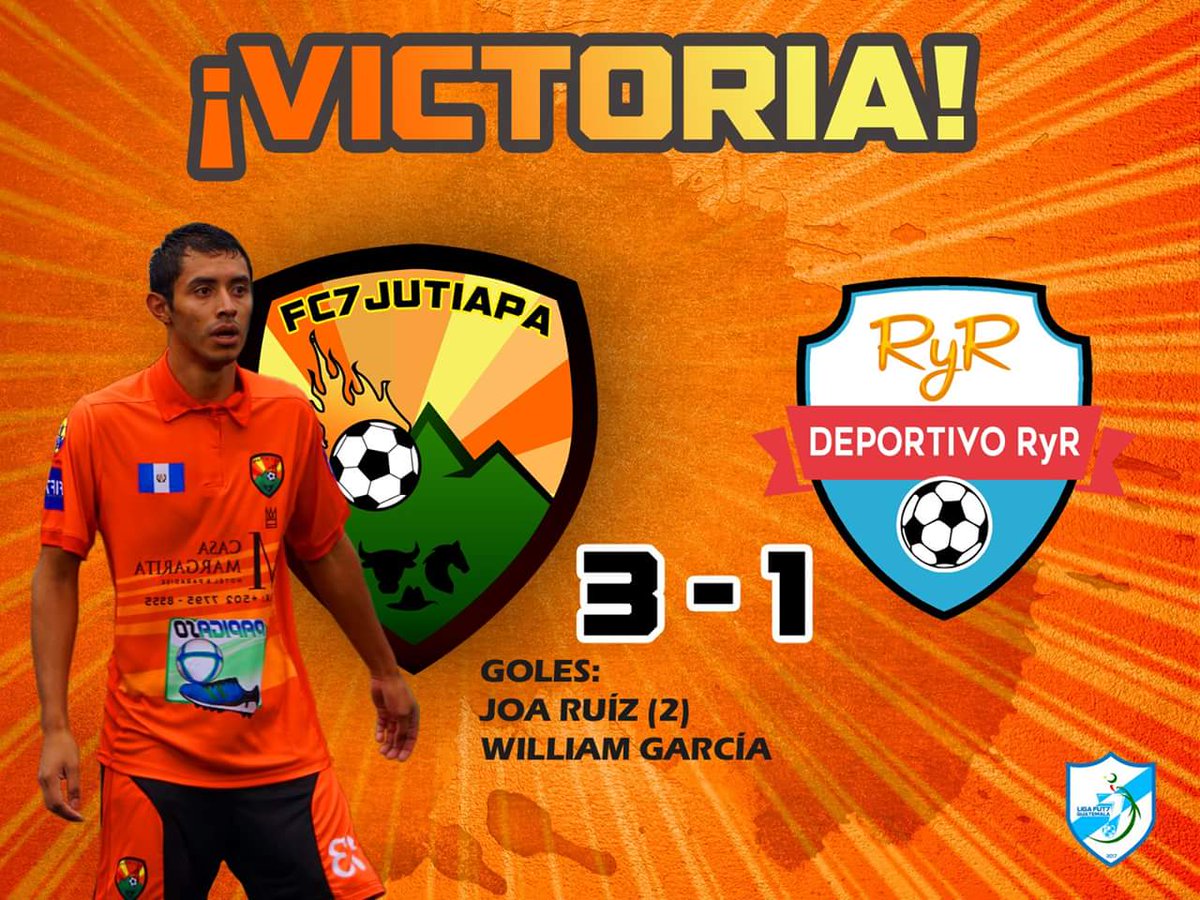 LigaFut7GT's tweet photo. #somosLigaFut7GT
#FC7Jutiapa venció de local 3-1 a #DeportivoRyR en las canchas de #Papigaso
1era. victoria de 3pts. para los surorientales https://t.co/rhq50LNbYS
