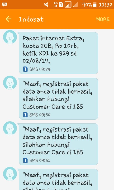 AndyRevaLdy's tweet photo. @IndosatCare selamat siang saya mau daftar ini ga bisa2 knp ya paket yg freedom combo nya padahal sudah saya matikan karena sudah habis jg? https://t.co/AxFdn03Bdv