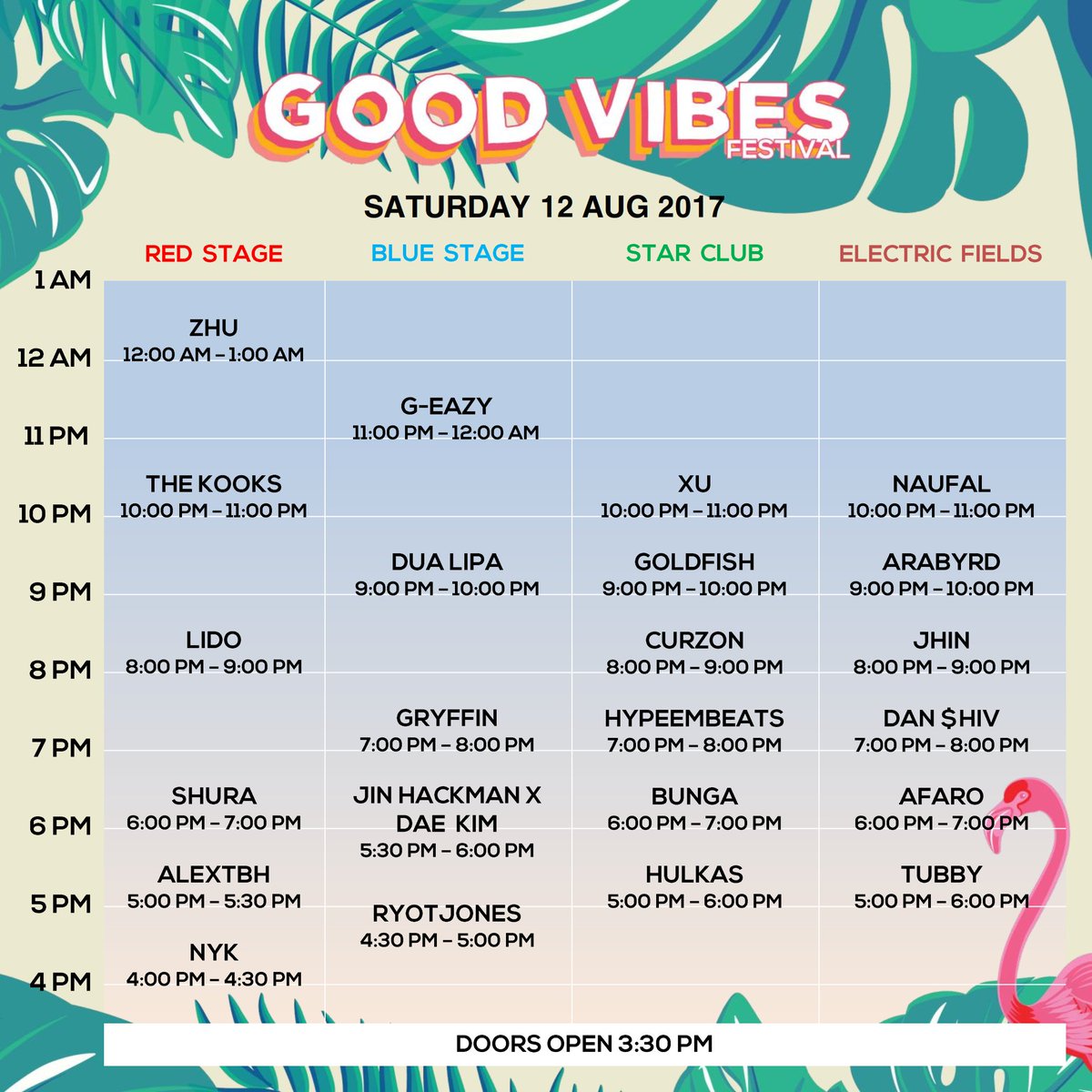 Good Vibes Festival 2019 unveil set times!