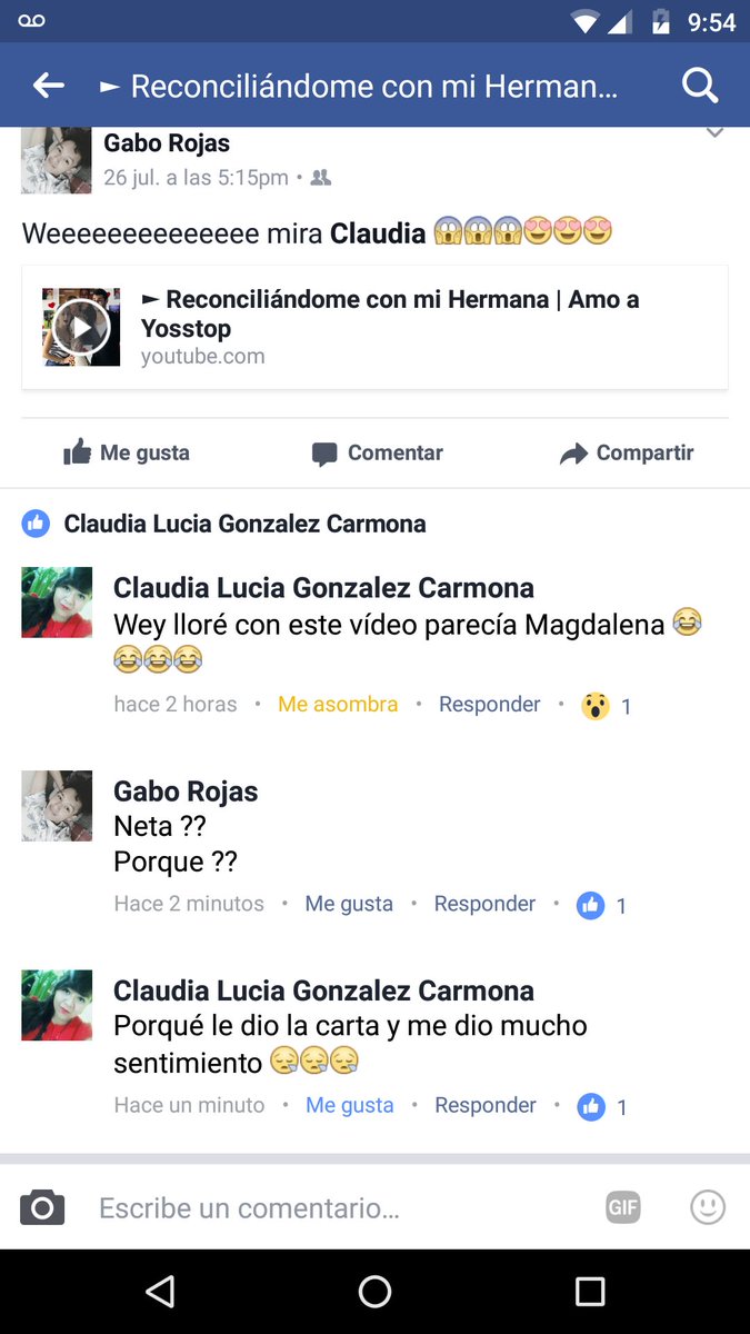 Gabriel0802roja's tweet photo. Mi amiga llorando por la carta cursi pero muy linda que le escribió #Rayito a @YosStoP te sacaste un 10 @DebRyanShow 😍😍😍😍 https://t.co/bG9UISo6BW