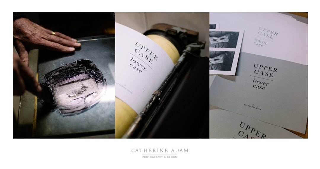 CAdamPD's tweet photo. Letterpress Monday! Hand printing the covers for my Upper Case, Lower Case exhibition catalogue + a tasty little postcard. https://t.co/FsSc1srad6