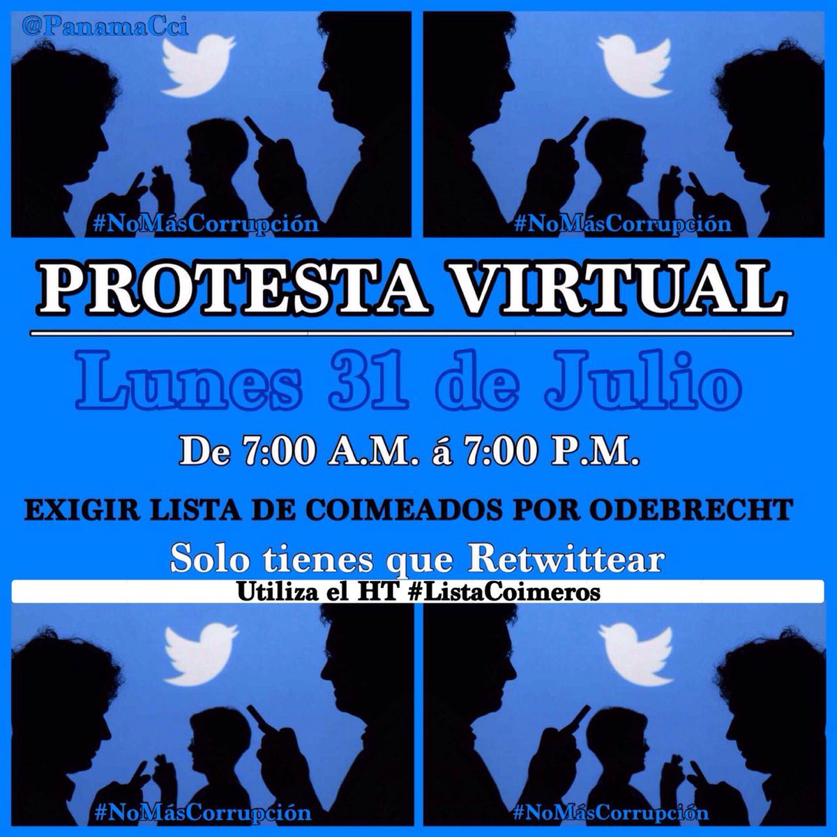 MiguelABernalV's tweet photo. 7 am inicia Tuiteo Masivo. Enviar todo de  Odebrecht y encubridores. Utiliza  #ListaCoimeros* y *#KeniaEncubridora Gracias por participar... https://t.co/0XAe0gUhbZ