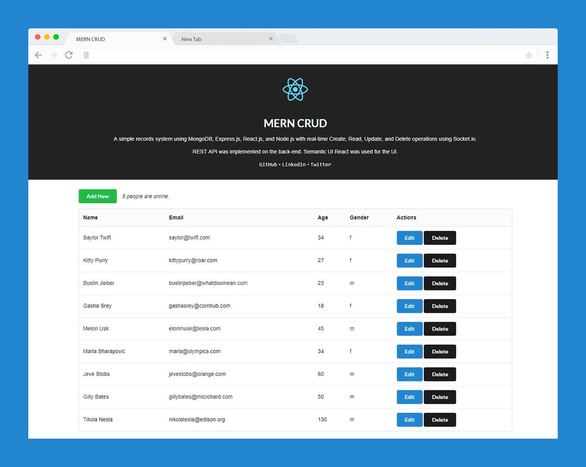 JavaScriptDaily's tweet photo. MERN CRUD: A Simple Records System using MongoDB, Express + React - https://t.co/ca0DOOupUi https://t.co/YikMyAKOod