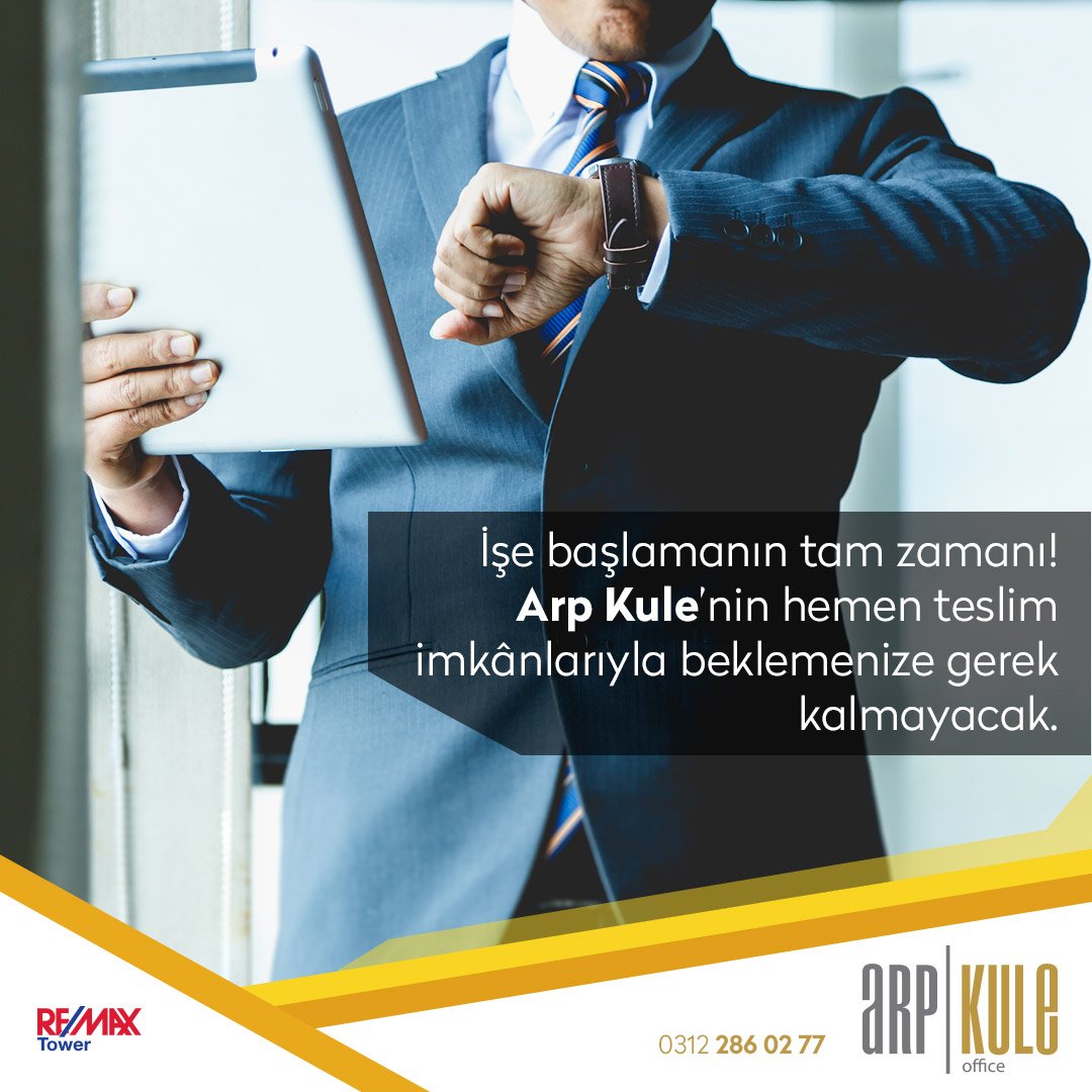 KuleArp's tweet photo. İşe başlamanın tam zamanı! Arp Kule’nin hemen teslim imkânlarıyla beklemenize gerek kalmayacak. #arpkule #remaxtower #ticarigayrimenkul https://t.co/dkOgJaFJjk