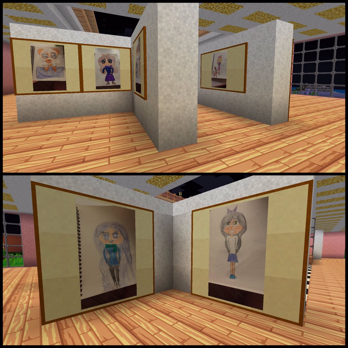 kallespopkonst's tweet photo. Daughter starts to produce art to her #creatubblesMod gallery and together we've built an underwater exhibition hall! #MinecraftEDU https://t.co/7G94u02wIn