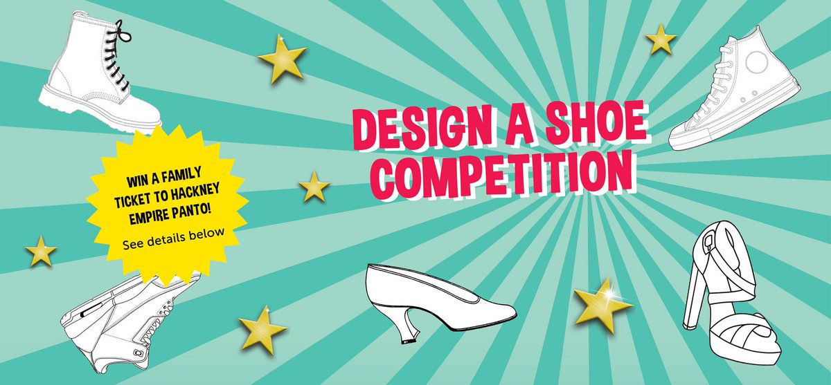 HackneyEmpire's tweet photo. Want FREE tickets for this year's #hackneypanto Cinderella? Then enter into our design a #shoecompetition b4 18 Sep
https://t.co/tQD8SYo8Jb https://t.co/bocr4jM2Vl