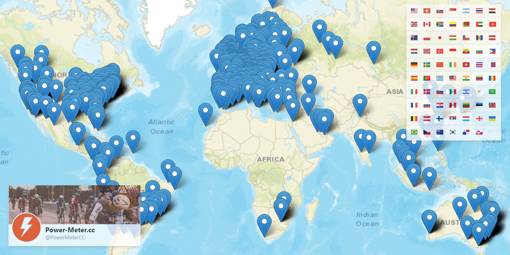 PowerMeterCC's tweet photo. Just had our 1,000th @Strava athlete connect to Power-Meter.cc! Users from 71 countries and counting! #power #meter #cycling #pronotpro https://t.co/yRna1FBJ7P