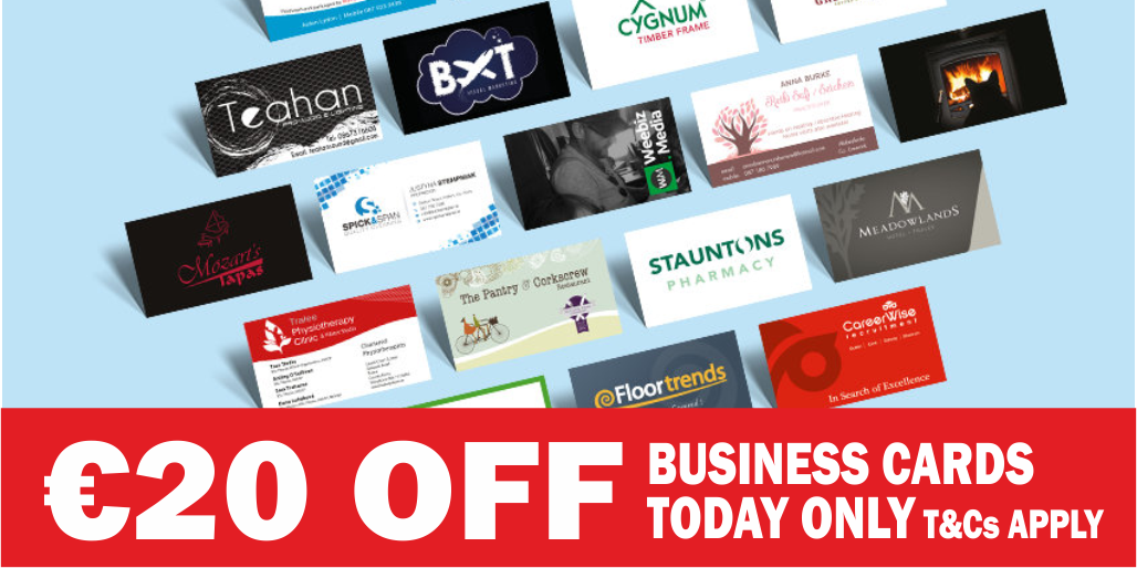 traleeprint's tweet photo. €20 OFF Business Cards - Today Only! Use code euro20offBC
https://t.co/egjhaivlF7 #printing #specialoffer #todayonly #quality #businesscards https://t.co/SbPwQkFyN1