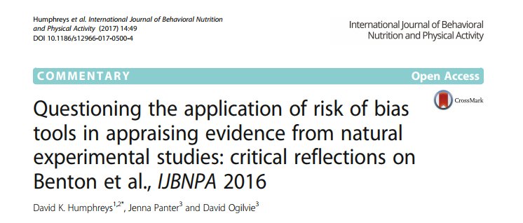 Important discussion - how to appraise natural experiments ijbnpa.biomedcentral.com/articles/10.11… #NaturalExperiments #pragmatic #PhysicalActivity