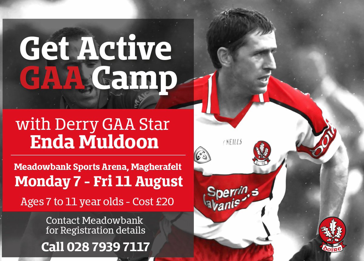 A terrific opportunity for all kids to learn from one of the all-time Derry greats this summer. #CandC #GAA