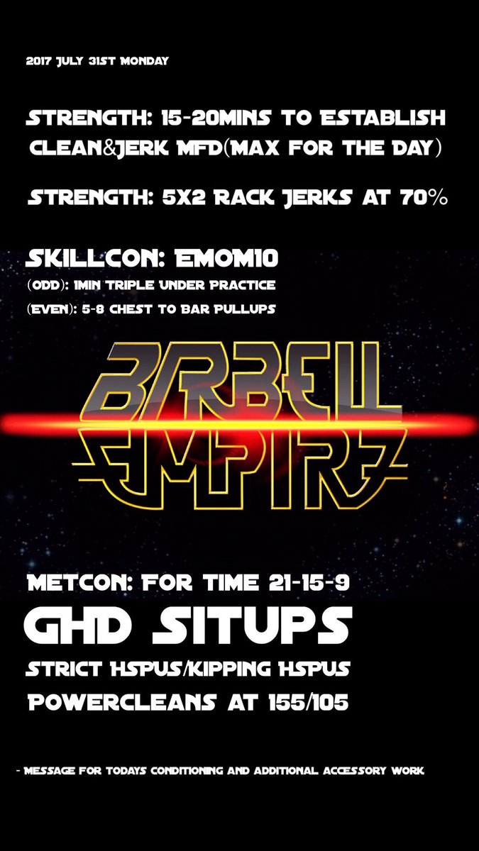 Here's a sneak peak at the <a href="/BarbellEmpire/">Barbell Empire</a> programming being released tomorrow! #Strong all year long <a href="/amrapplusone/">AMRAP Plus One</a> amrapplusone.com/products/stron…