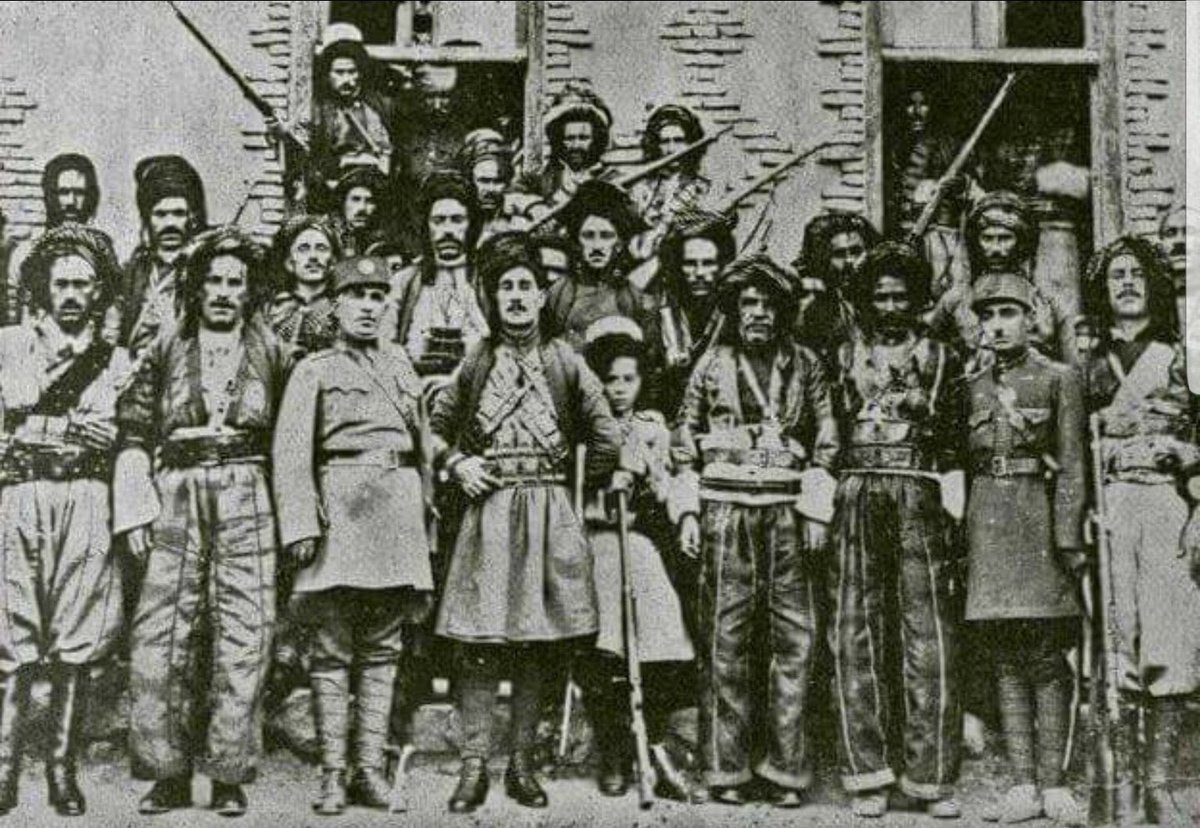 Kurdish_culture's tweet photo. Old photo of Kurdish lion #SimkoShikak and his army, who fought against #Shan (Iranian last King) for Kurds right. https://t.co/PheLHtY1Oo