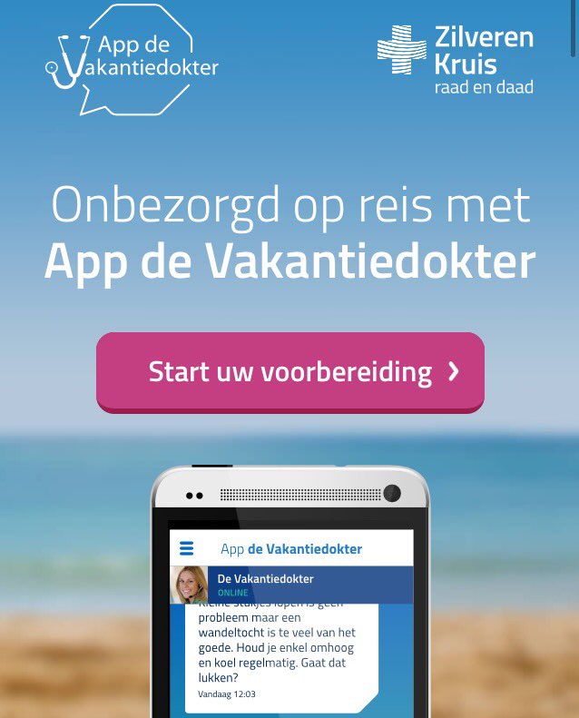 StudentenPakket's tweet photo. Medische klachten en niet zeker over wat te doen? App de vakantiedokter en laat je adviseren - https://t.co/HfGAtQu7OJ https://t.co/EabYIoWUKB