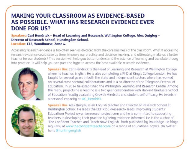 AlexJQuigley's tweet photo. Looking forward to presenting today at #TFSI2017 on what I wish I knew about marking &amp; feedback years ago, and useful evidence for teachers https://t.co/QMu6DwRFsB
