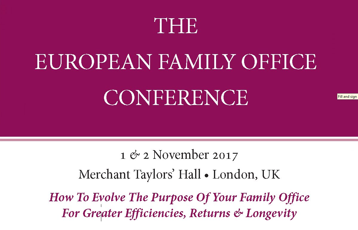 CampdenFB's tweet photo. 19th annual European Family Office Conference on 1-2 November in London #familyoffice #familyinvestment #London #1November #2November #efoc https://t.co/qicJ5tLSrP