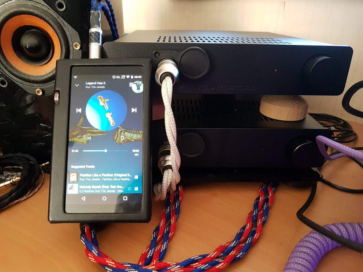 theoneinyellow's tweet photo. 2/2
Sneak peak of fully balanced #headphone setup
2x #NuForce #HA200 monoblocks amps
#Onkyo #DPX1
#DoubleHelixCables
#Audeze
#RunTheJewels https://t.co/nKZCGm8b0H