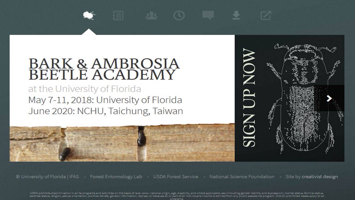 drdavecoyle's tweet photo. The most comprehensive #barkbeetle training available? Bark &amp; Ambrosia Beetle Academy: May 2018. @BackyardBeetles https://t.co/mas15U8REr https://t.co/aDEofM4h1o