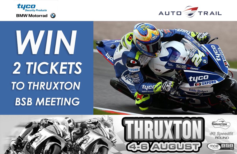 CheshireMYamaha's tweet photo. COMPETITION! To win a pair of tickets to this weekend's BSB round at Thruxton courtesy of our partners @AutotrailVR just like and retweet. https://t.co/PNk2D1mT9I