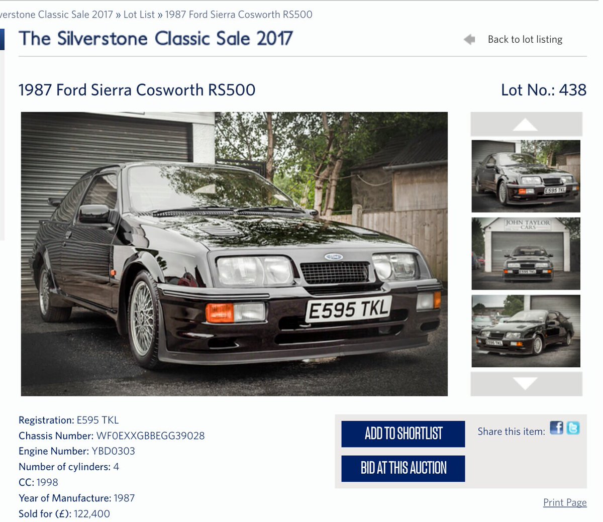 Carpervert's tweet photo. Was chatting with @retro_power last night and we both had to have a lie down after seeing this. A £122,400 Sierra. Really? REALLY? https://t.co/EkL00xGPcL