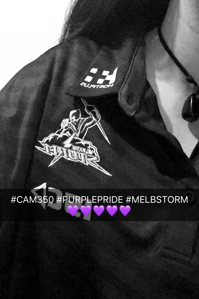 Sarahamity18's tweet photo. Melbourne Storm DOMINATED yesterday 💜💜💜💜 #purplepride #CAM350 https://t.co/vCOvBXjG33
